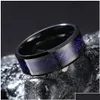 Pierścienie zespołowe pierścienie pasmo 8 mm mężczyzn stal nierdzewna Celtic Dragon Pierścień Inkrustowy Purple Włókno Włókna Weddna Dostawa Dhgarden OTS7 DHQCV