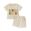 Ensembles de vêtements Cousin Crew Shirts for Kids Baby Letter Broidery Short Shirts Short 2pcs