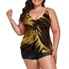 Swimswear Women Cheetah Brown Tankini Swimsuit Animal Imprimez surf sur deux pièces esthétique des maillots de bain High Waist Beach Wear Us