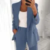 Ternos femininos da moda europeia e americana Suit de traje casual de pescoço pólo slim fit