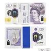 Altre forniture festive False denaro divertimento giocattolo realistico di sterline uk copia GBP British English Bank 100 10 Note Perfect for Movies Fi Otrxt