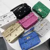 Glitter Diamond Handbag Womens Sling Bag Fashion Luxury Evening Bags Mini Envelope Handbags Female Silver Top Handle Bag For Girls Party Wedding Cluth Bags