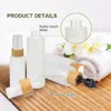 50 ml 100 ml 120 ml 150 ml Boutelles de pompe à pulvérisation en verre givré plate avec couvercle de bambou pour la peau de la peau de lotion de poadis