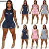 Womens Tracksuits Two Pieces Set Designer 2024 New Casual Letter Printed Tank Top Slim Fit Shorts Belt Pocket Sports 3 Colours