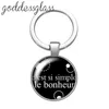 Tornari Vicole Le Fran Ais Jaime Maman Papa Famiglia Black Style Glass Cabochon Borsa per portata portachia porta Keychain Charcht Keychain Y240510