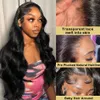 HD Body Wave Wave Lace Front Fair Hair Wigs for Black Femmes 4x4 13x4 Lace Frontal Fermeure Wig pré-cueilli