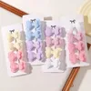 Hair Accessories 4-piece/set candy colored hair clip set suitable for girls double layered bow cute bangs hair pins cotton d240514