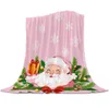 Couvertures Noël Santa Claus Pine Needle Flake Flake rose Blander Cadeau de vacances Soft Sofa Soft