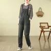 Jeans femininos Aricaca Mulheres macacões plus size long jean jumpsuits ladies street use jeans casuais