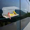 Другие птицы поставляют акриловое прозрачное стеклянное окно птицы, висящие кормочные кормления пищевая кормление дома Семя Семя Семя Арахиса с подножкой с подносом