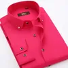 Camicie da uomo abito da uomo 2023 MENS Diamond Button Collar Groom Wedding Formale Shirt Korean Man Business Casual Fring-Fr Red Long Slve Shirts Y240514