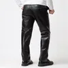 Pantaloni da uomo uomo in pelle moto primavera inverno uomini slim pantaloni pura