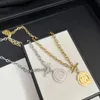 Collane designer Lettera di marca Ciondolo 18K Gold Gold in acciaio inossidabile Collana Catena di pendenti per i gioielli da sposa da donna con voga