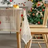 Tafelkleed 1 pk kerst geborduurd kanten tafelkleed klokken feest eetkeuken keuken rechthoek verfraaiing decoratieve hoes