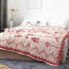 Filtar Junwell Bamboo Cotton Muslin Summer Filt Bed Cover Soffa Throw Breattable Chic Style Soft For Picnic Travel Use