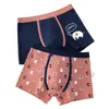 Panties 2 pieces/batch of boys underwear boxer elephant dinosaur design childrens cotton underwear childrens soft shorts 2-14YL2405