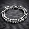 Men Bracelets Hand Chains Designer Bracelet Fashion Stainless Steel Punk Rock Chain Fom Mens Silver 6mm 8mm 10mm 12mm Width