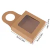 Gift Wrap 25Pcs 9x9x3cm Hanging Boxes Visible Window Large Capacity Foldable Wine Accessories Kraft Paper Bottle Packing