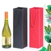 Подарочная упаковка 11 9 35 см красно -винные упаковки бумажные пакеты фестиваль фестиваль для вечеринки бутылка рождественская сумка для рождественской сумки