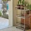 Kitchen Storage Stainless Steel Crevice Shelf Floor Multilayer Refrigerator Ultra Narrow System Bathroom Auxiliary Cart