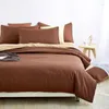 Conjuntos de ropa de cama de alta calidad Color sólido sólido Piel Soft Soft 3 4 PCS Cubierta de la cama de la cama de la cama de almohada