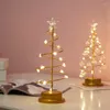 Decoratieve borden LED Iron Night Light Crystal Christmas Tree Lamp Pentagram Verjaardag Geschenkkamer Slaapkamer Decoratie