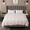 Beddengoedsets 2/3 -duiks zachte snuf geplooide vaste set pintuck decoratief dekbedoverdek 1 quilt 1/2 kussens