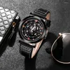 Polshorloges luxe horloges Men Black Sports Big Dial Watch Mens Business Quartz Pols Casual voor klokken