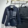 Jackets de chaquetas de mujeres marca Doble F Calidad Pu Puicopinia Pu Puxilizado Fashion Fashion Fashion Coque Belle Belt Belt Village Coat 4qel 0p88