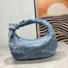 denim crochet bag tote bag luxury designer bag women handbags knot clutch bags weave cloud bags lady summer handbags purse quality stylish lettering inside handbag