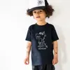 T-shirt Summer Children T-shirt for Boys T-Shirt 100% Cotton Carone Dinosaur Stampa Short Short Baby Girl Cless Boy Clothes T240513