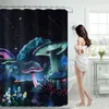 Duschvorhänge Vorhang 70 Zoll mit 12 Plastikhaken Badezimmer schwere Seitenmaschine Badewanne Japanisch