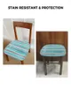 Couvriers de chaise nordique à bande nordique Tyrette turquoise Coussin Stretch Stretch Cabinet Holbovers pour Home El Banquet Salon