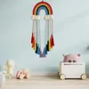 Decorative Figurines Rainbow Wall Decor For Nursery Classroom Backdrop Handmade Macrame Hanging Boho With Home