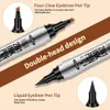 Helokiss podwójna głowa cztery zbiegły ołówek do brwi+eyeliner Szybki suszenie wodoodporne ołówek do brwi Nowy produkt