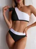 Swimwear's Swimwear Fashion pannelli Bikini 2024 Patchwork Biquini Bibini Swimsuit Stuffle Swimming Sumping Stupt for Women Wel High Bikini Set