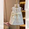 Girls Sundress Princess Robe Western Style Spring and Summer Enfants Baby Girl Robe French Style Drop 240513