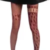 Kvinnliga strumpor sexiga ren fisknät spetare strumpbyxor estetisk asymmetrisk randiga mönstrade tights mesh leggings strumpor
