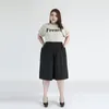 Dżinsy damskie 9xl 8xl 7xl Plus Size Błękitne spodnie dla kobiet Summer cienki 140 kg tłuszcz elastyczna spódnica przycięta luźne dziewczęta z szerokiej nogi Pół spodni