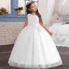 Robes de fille Tulle Beauty Pageant Party Robe de 4-12 ans Robe de fleur de mariage élégant avec bretelles en dentelle exotique Hobe des filles Y240514