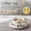 Tasses Saucers tasse à café européen Set os Chine Retro Pottery Ta Ta Poson Spoon Family Gift Gift Shop