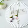 Exquise Lily of the Valley Mobile Phone Lanyard Women Key Chain Hanger Jade Pendant Small Mobile Chain Telecommunications