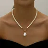 Colliers en perles ywzixln tendance élégante bijourie mariage grand collier de pellicule de perle