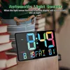 Wall Clocks Digital Clock 10.98 Inch LED Alarm Large Display With Temperature Auto Dimmable Calendar Easy Install