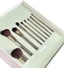 Designer Silver Makeup Brush Brush feminino 9 Brusos de maquiagem Ferramenta de beleza de maquiagem de letras de letras com presentes de caixa de presente para namoradas e melhores amigos