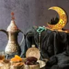 Dekoratif Figürinler Ahşap Dekorasyon Eid Asma Ay Hollow Yıldız Süsleme Dekoru Parti Ev Oda Masa Sanatı Kar Tanesi Noel
