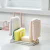 Kitchen Storage Faucet Sink Sponge Rack Stand Plastic Towel Holder Scouring Pad Dishwash Organizer Cloth Drain Basket