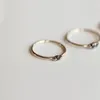 Cluster anneaux originaux classiques simples de diamants noirs dames plates ouverts ajustés réglables généreux minimalistes légers de luxe en argent de luxe