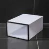 Plastsko dammtät tjockare förvaring Rensning Box Transparent Flip Candy Color Stapelbara skor Organiser Boxar Partihandel 0310 S ES