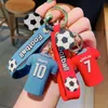 Voetbalshirt Keychain Cartoon Cute Doll Keyring Creative Fashion Couple Bag Ornament Key Chain Car Pendant Accessoires Geschenk 240511
